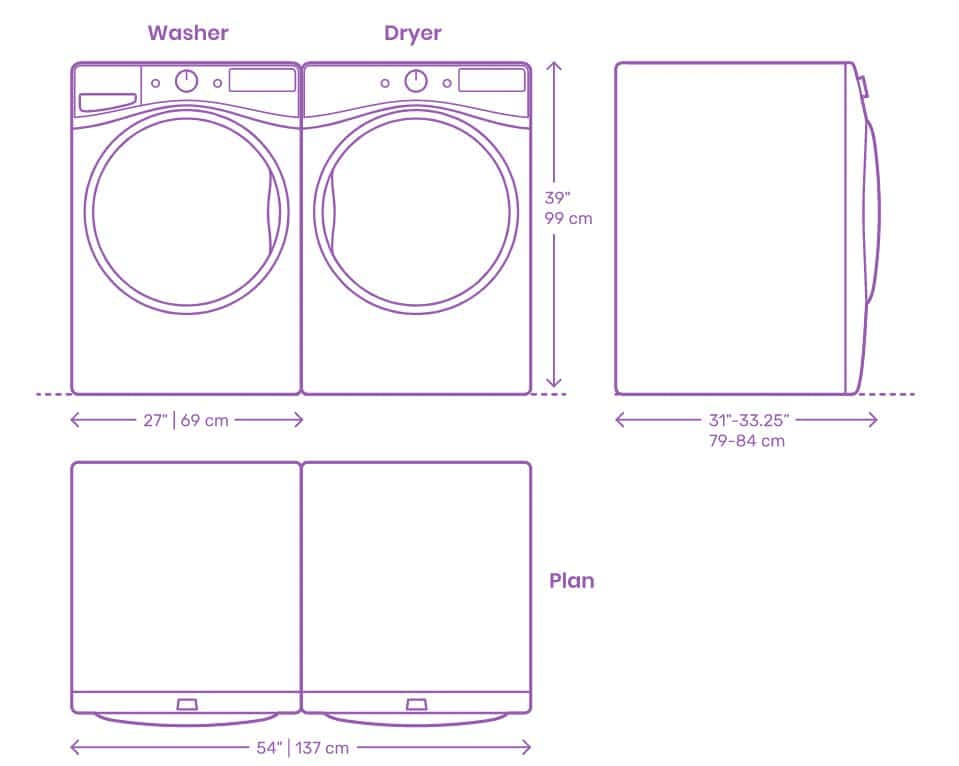 A compact laundry set up washer and dryer